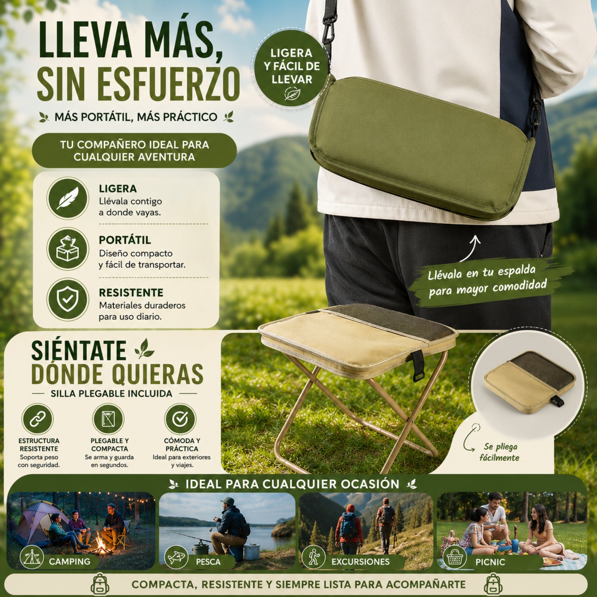 Taburete Plegable Portátil