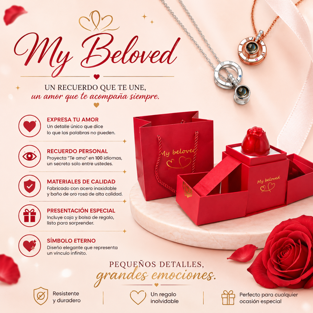 COLLAR PROYECTOR TE AMO 100 IDIOMAS | REGALO PARA TU PAREJA
