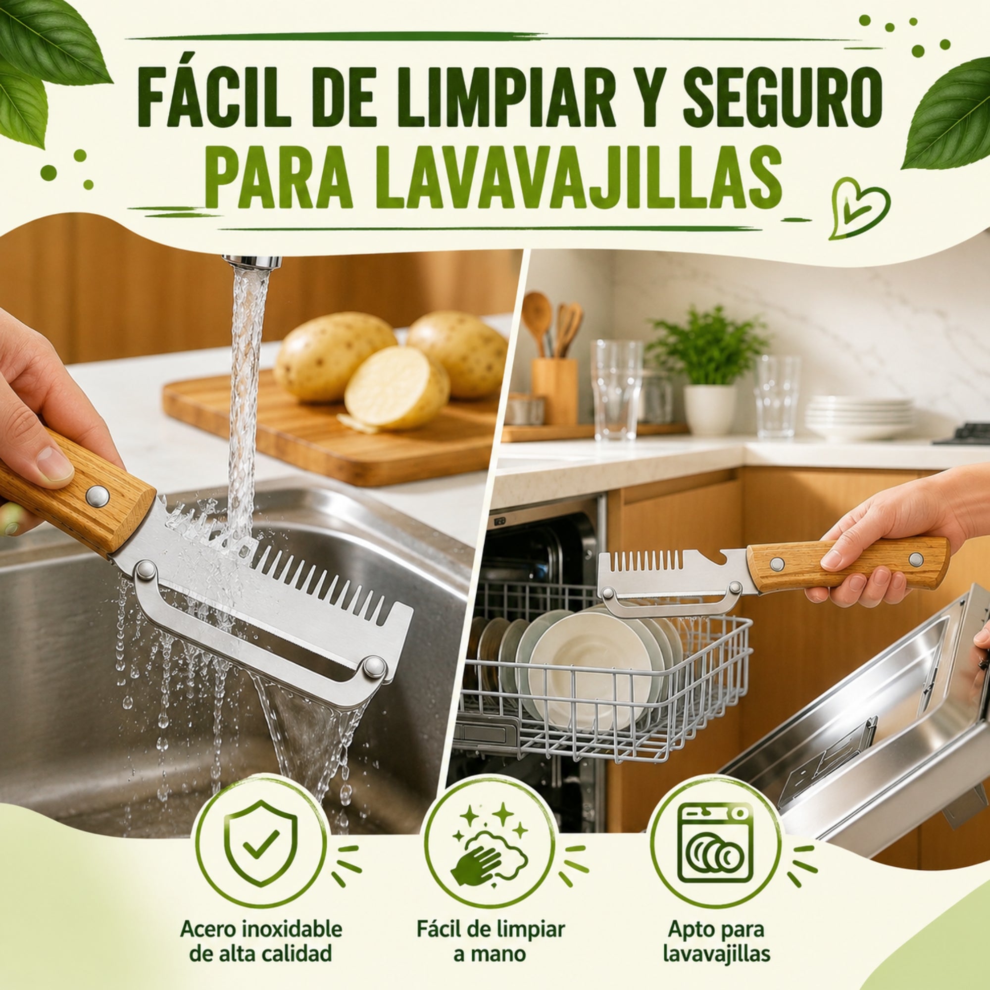 Pelador de Verduras Multifuncional de Acero Inoxidable