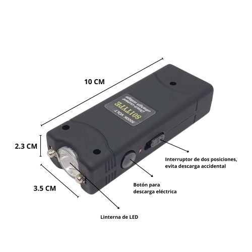 Electroshock Táctico con Linterna - 5000K de potencia para tu seguridad real