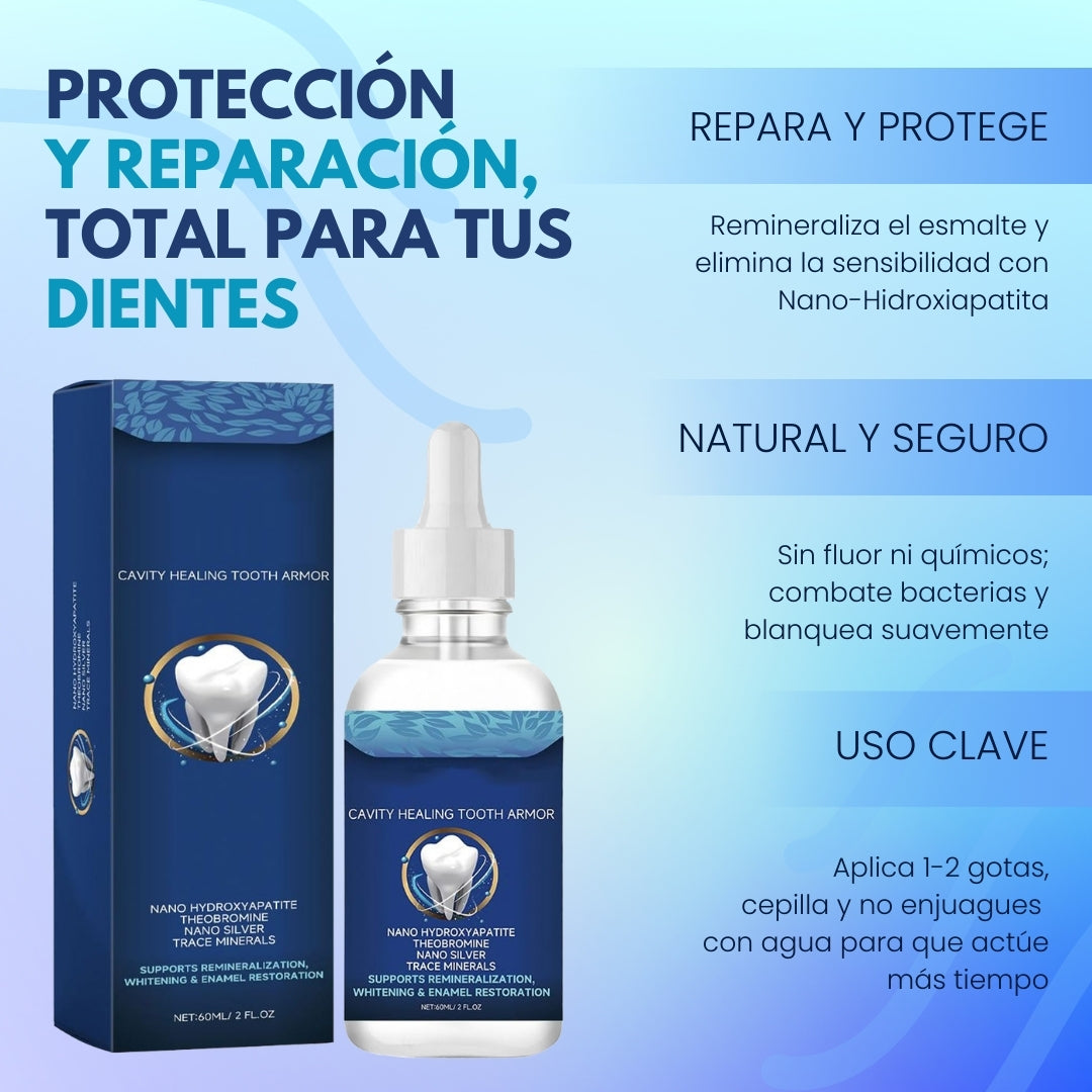 Protector bucal, gotas de reparación de caries, reparación de esmalte, salud de las encías
