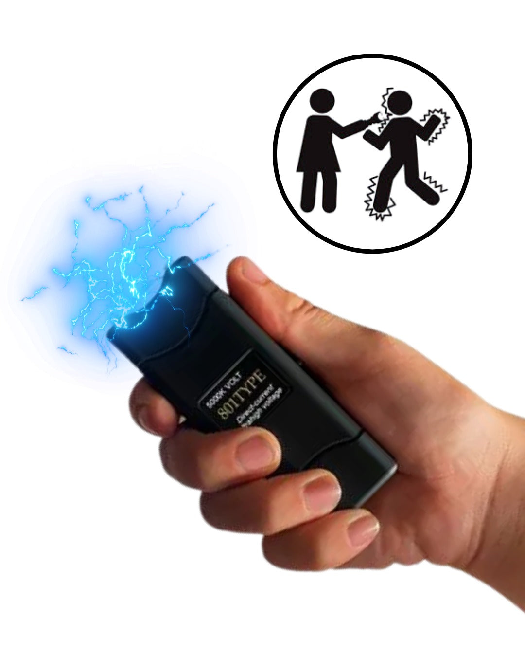 Electroshock Táctico con Linterna - 5000K de potencia para tu seguridad real