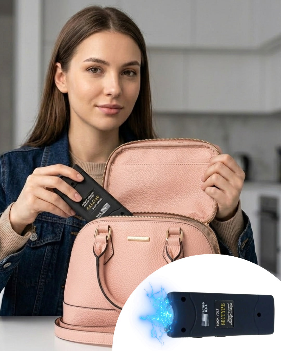 Electroshock Táctico con Linterna - 5000K de potencia para tu seguridad real